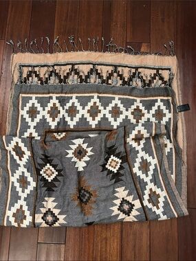 Geometric Aztec Fringe scarf / wrap from Anthropologie by Raj